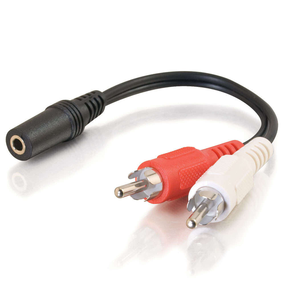 C2G 0.5ft (0.15m) Value SeriesTM One 3.5mm Stereo Female To Two RCA Stereo Male Y-Cable