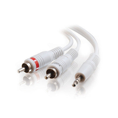 C2G 50ft One 3.5mm Stereo Male to Two RCA Stereo Male Audio Y-Cable - White