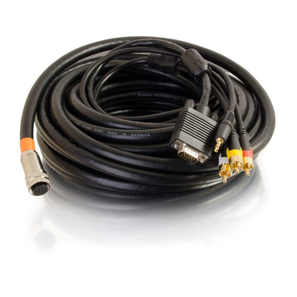 C2G 50ft RapidRun 15.24 m VGA (D-Sub) + 3.5mm + 3 x RCA Black