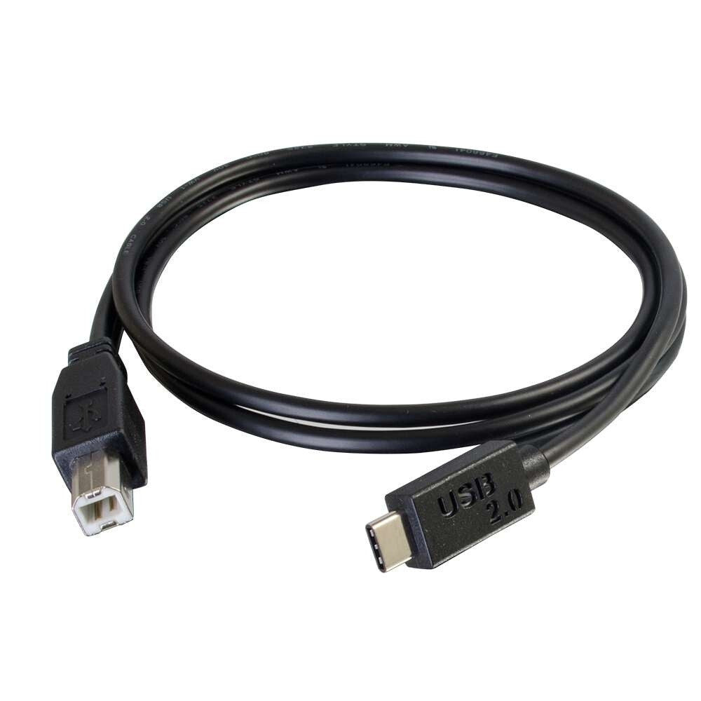 C2G 6ft (1.8m) USB 2.0 USB-C to USB-B Cable M/M - Black