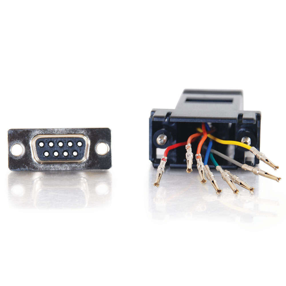 C2G RJ45 to DB9 Female Serial RS232 Modular Adapter - Black