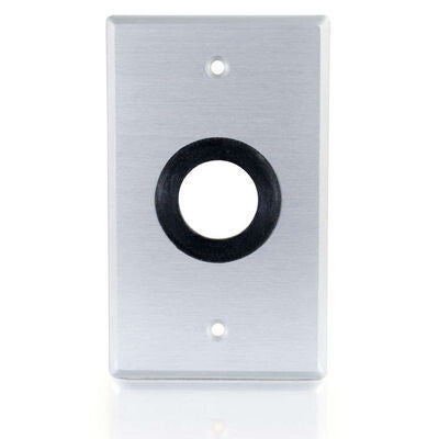 C2G Single Gang 1in Grommet Wall Plate Aluminium
