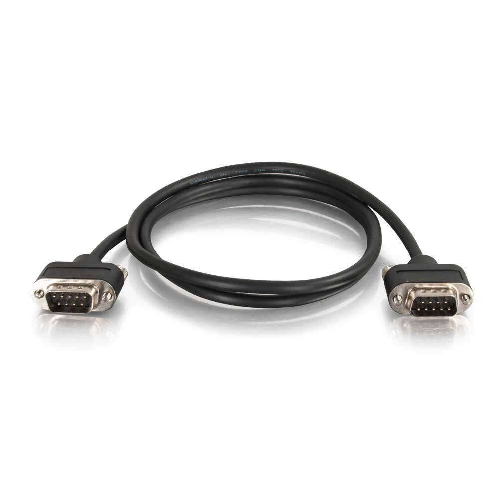 C2G 6ft (1.8m) Serial RS232 DB9 Null Modem Cable with Low Profile Connectors M/M - In-Wall CMG-Rated