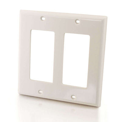 C2G Decorative Dual Gang Wall Plate - White
