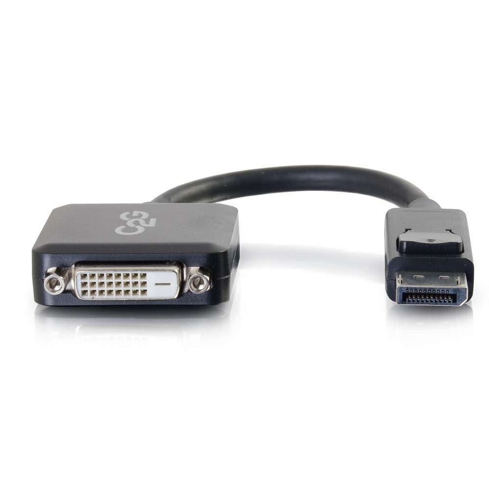 C2G 8in DisplayPortTM Male to Single Link DVI-D Female Adapter Converter - Black
