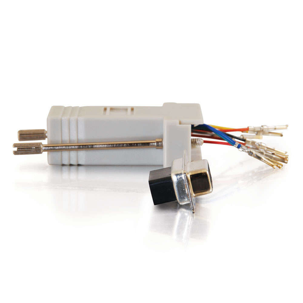 C2G RJ45 to DB9 Female Serial RS232 Modular Adapter - Gray
