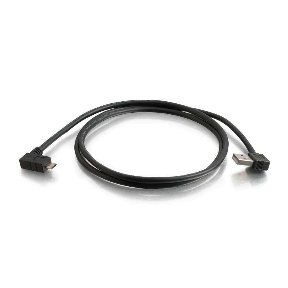 C2G 16.4ft (5m) USB 2.0 A Right Angle Male to Micro-USB B Right Angle Male Cable