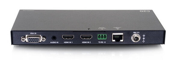 C2G Dual 4K HDMI® HDBaseT + VGA, 3.5mm, and RS232 over Cat Switching Extender Box Transmitter to Ultra-Slim Box Receiver - 4K 60Hz