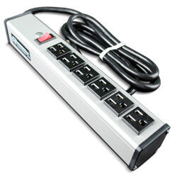 WIREMOLD UL207BD power extension 4.57 m 6 AC outlet(s) Indoor Grey, Aluminium