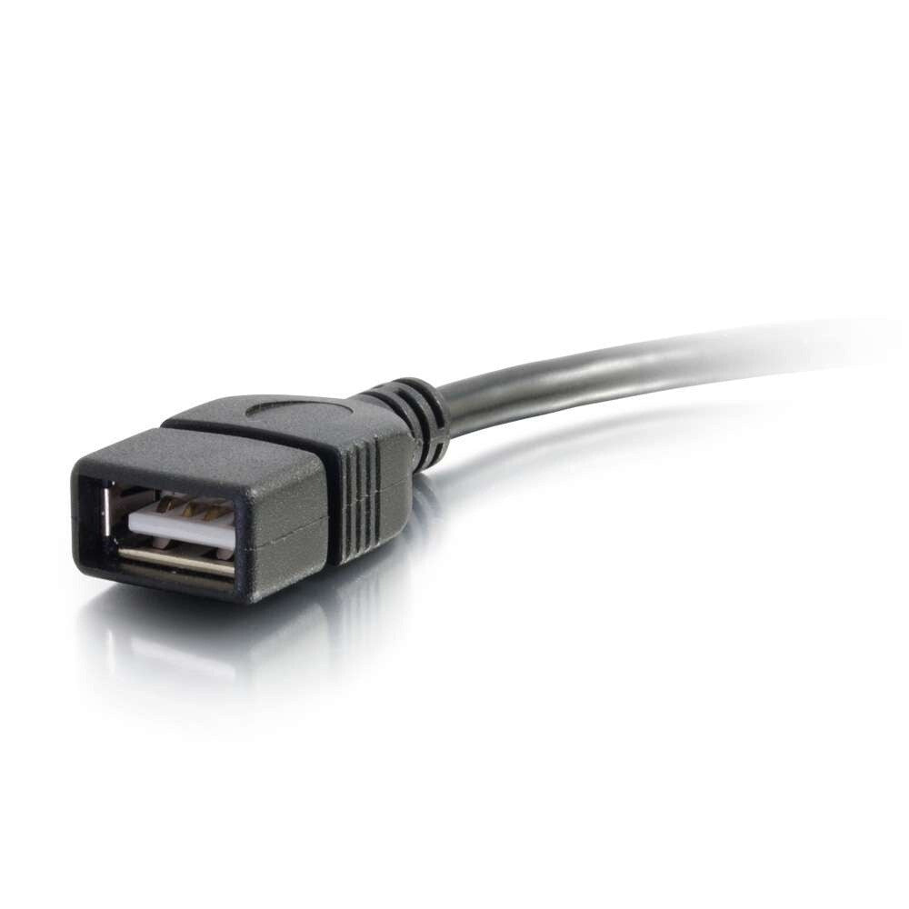C2G 6 inch USB 2.0 A Male to A Female Extension Cable