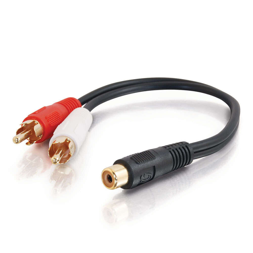 C2G 0.5ft (0.15m) Value SeriesTM One RCA Female to Two RCA Male Y-Cable