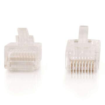 C2G RJ45 Cat5e Modular Plug for Round Stranded Cable Multipack - 50 Pack