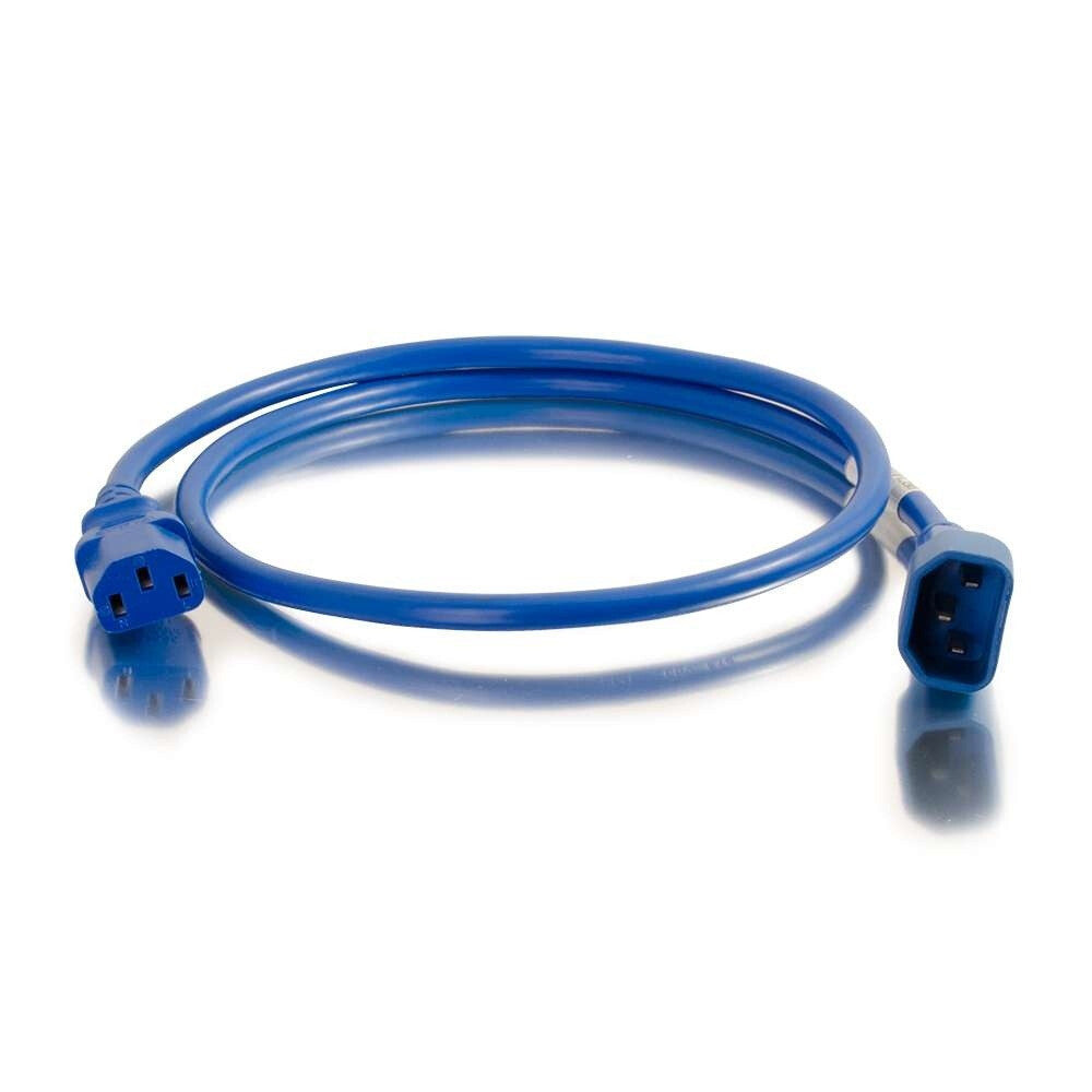C2G 1 ft 14AWG Power Cord (IEC320C14 to IEC320C13) - Blue