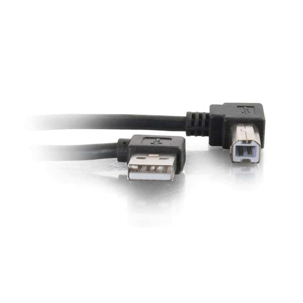 C2G 9.8ft (3m) USB 2.0 Right Angle A/B Cable - Black