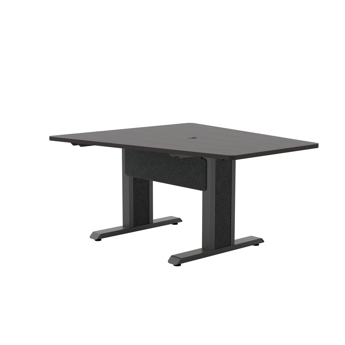 Middle Atlantic ForumTM 90" Angle Table for 5 to 7 People, 30" Seated Height, Asian Night Table Top with Dark Table Base