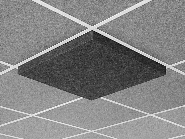 Middle Atlantic Nivo Acoustic Ceiling Tile with 4 inch Drop Profile in Silver Gray, 4 inch Drop, 15/16" Layin
