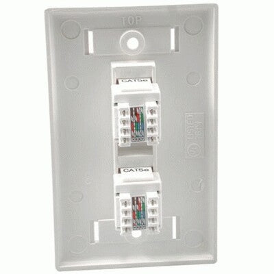 C2G Dual Cat5E RJ45 Configured Wall Plate - White