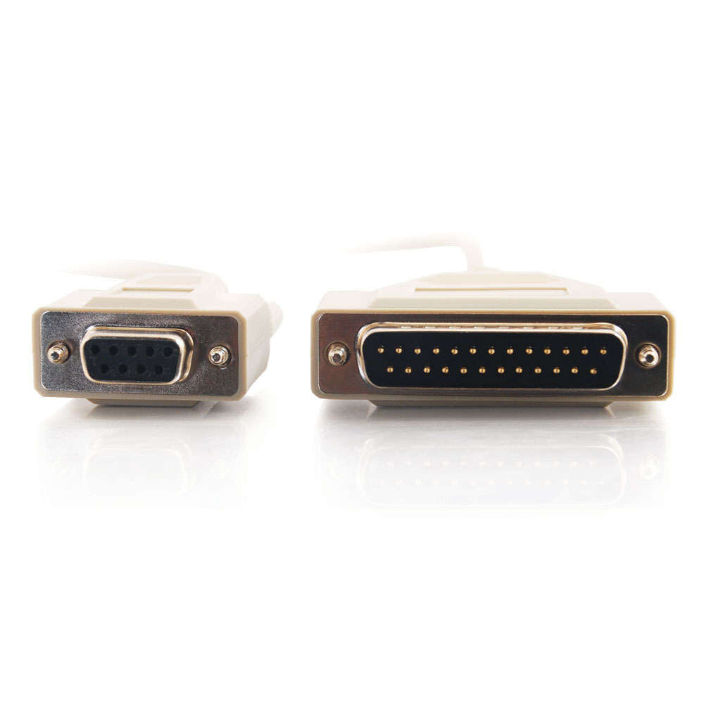 C2G 6ft (1.8m) DB25 Male to DB9 Female Serial RS232 Null Modem Cable