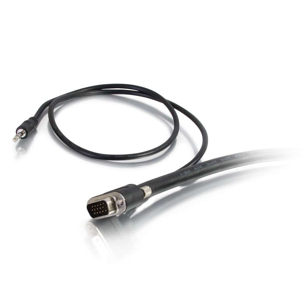 C2G 15ft (4.6m) Select VGA + 3.5mm Stereo Audio A/V Cable M/M - In-Wall CMG-Rated