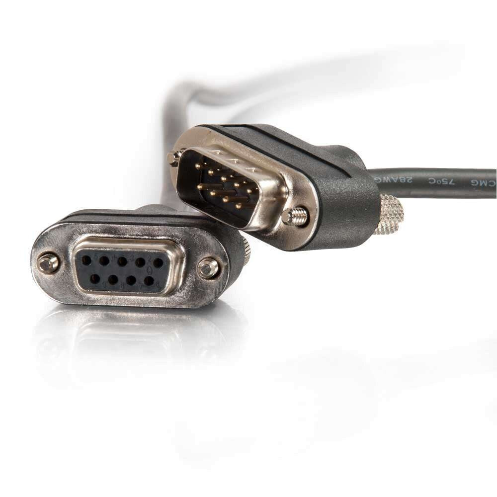 C2G 6ft (1.8m) Serial RS232 DB9 Cable with Low Profile Connectors M/F - In-Wall CMG-Rated