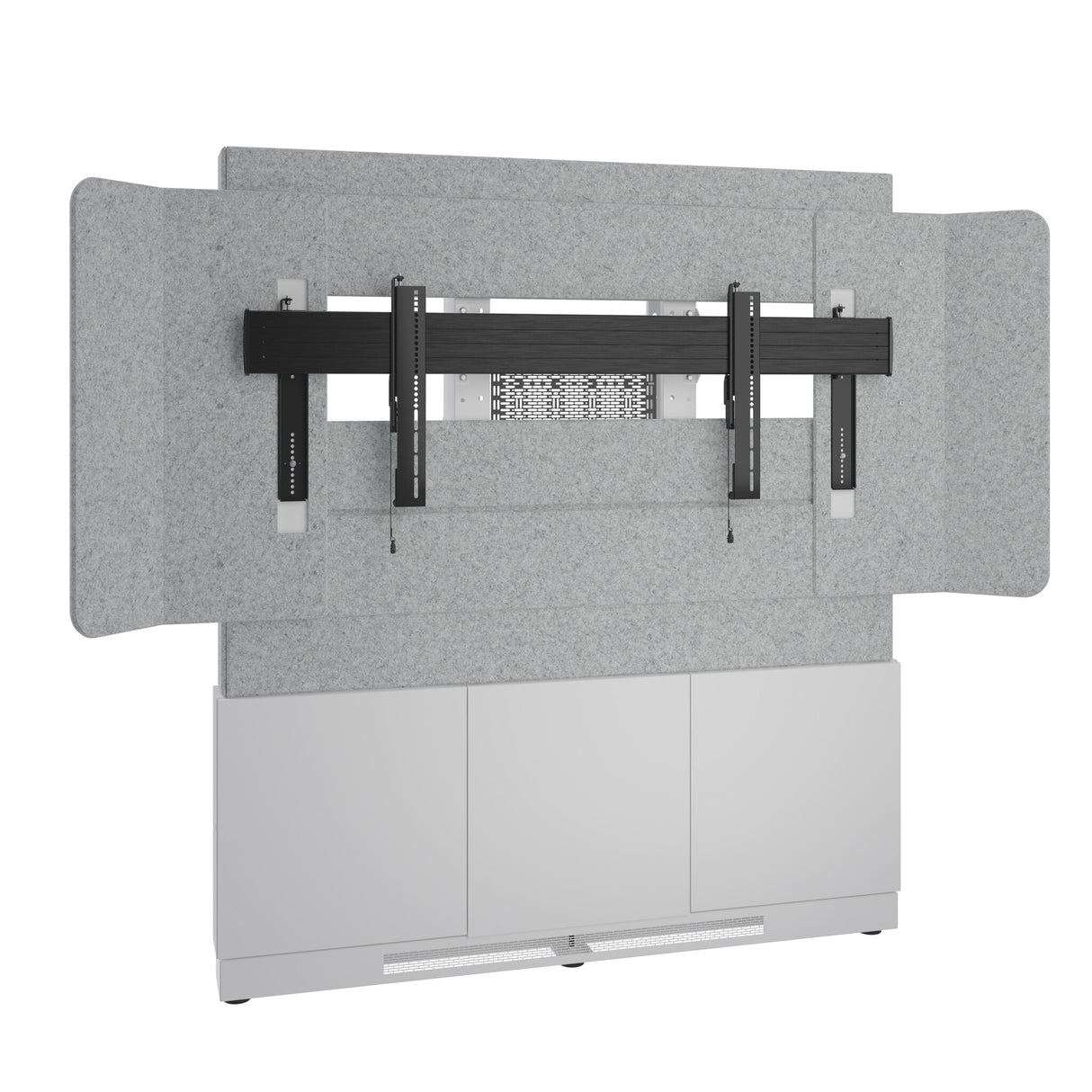 Middle Atlantic ForumTM Floor-to-Wall Mounted 66" (3 Bay) Display Stand for (1) 81" 21:9 Ultra-Wide Display, Light Finish