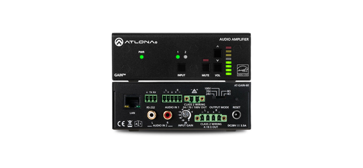 Atlona AT-GAIN-60 audio amplifier 2.0 channels Home Black