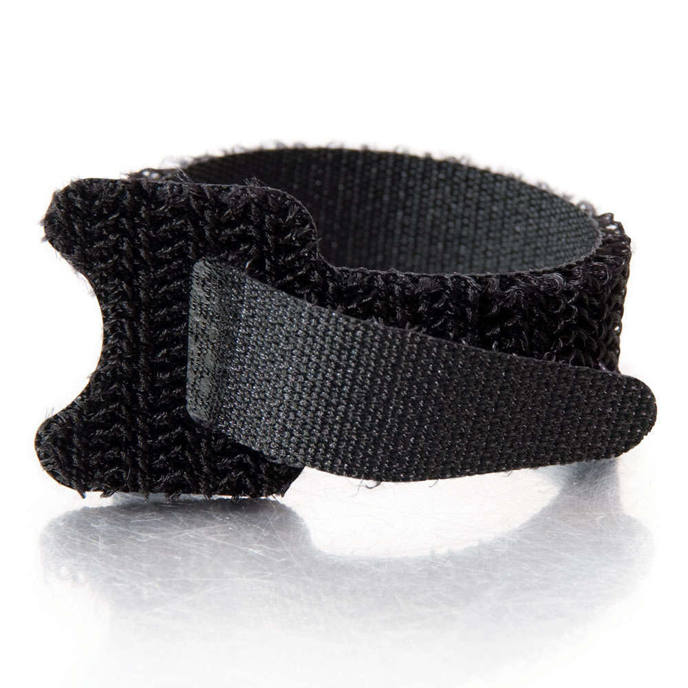 C2G 0.5ft (0.15m) Hook-and-Loop Cable Management Wrap Multipack (12-Pack) - Black