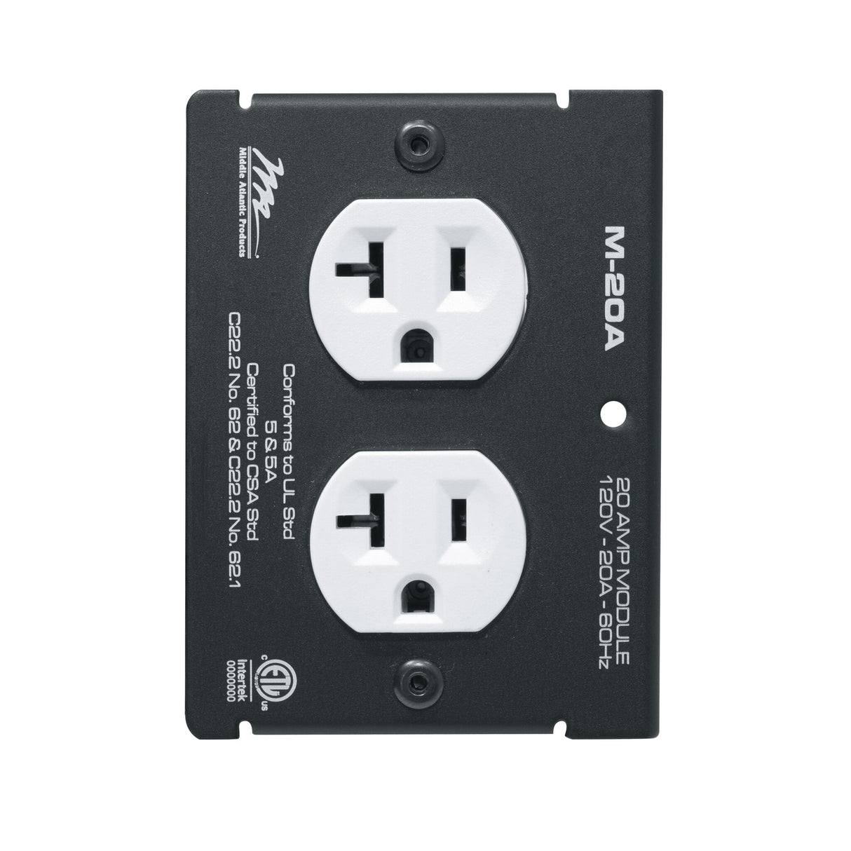 Middle Atlantic M-20A socket-outlet NEMA 5-20R Black, White