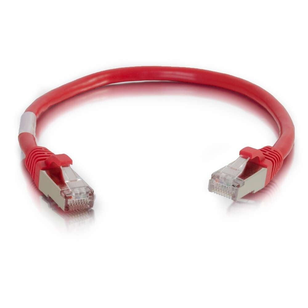 C2G 100ft (30.5m) Cat5e Snagless Shielded STP Ethernet Network Patch Cable - Red