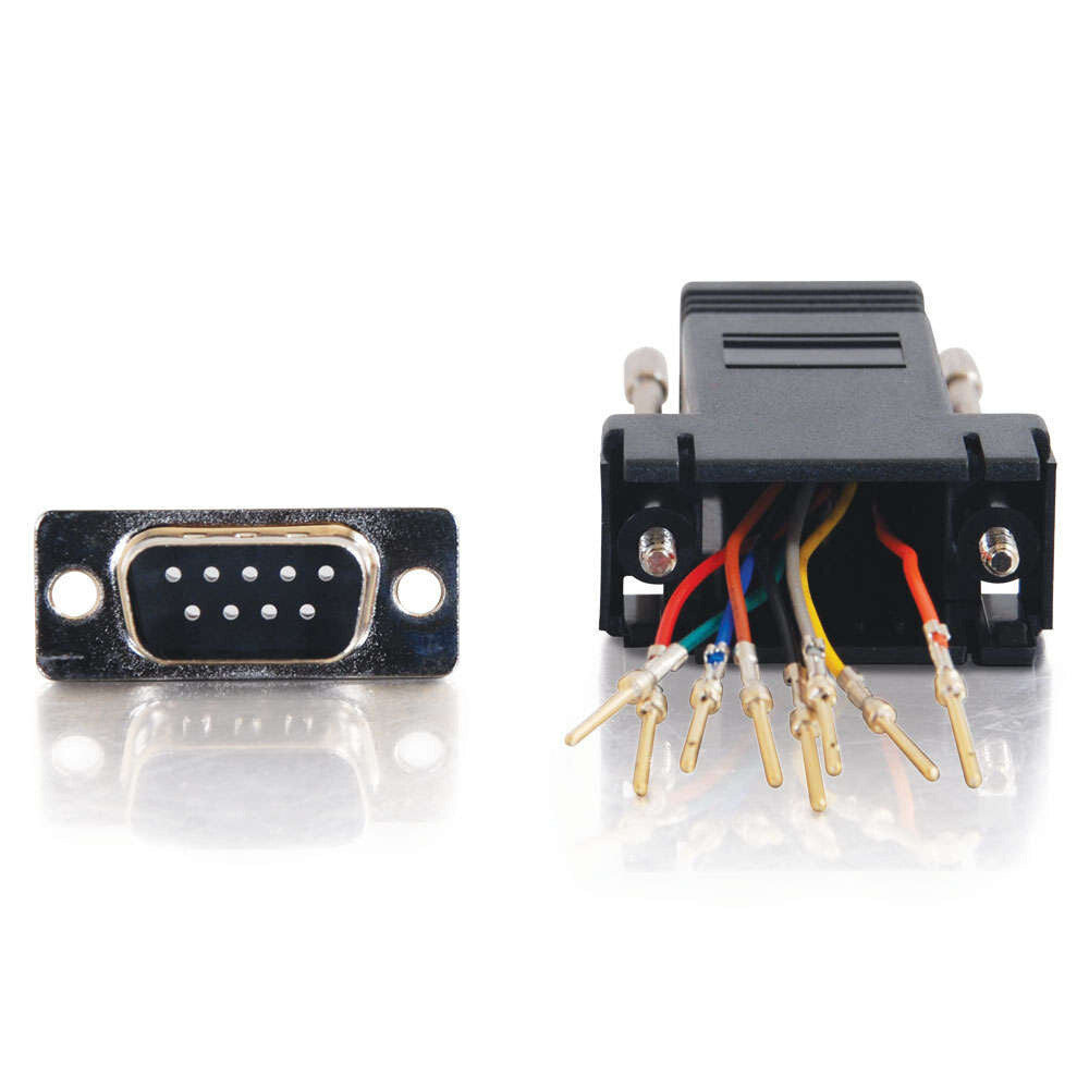 C2G RJ45 to DB9 Male Serial RS232 Modular Adapter - Black