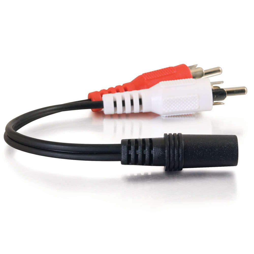 C2G 0.5ft (0.15m) Value SeriesTM One 3.5mm Stereo Female To Two RCA Stereo Male Y-Cable