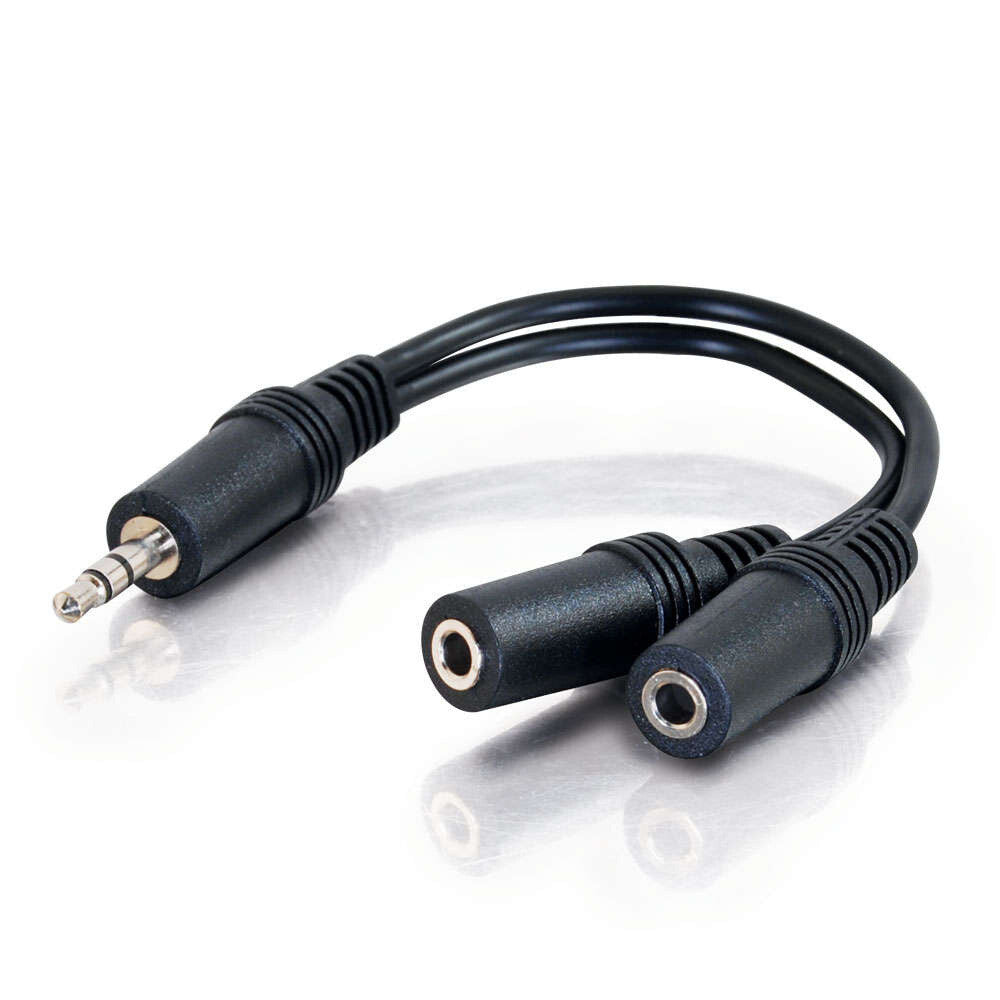 C2G 0.5ft (0.15m) Value SeriesTM One 3.5mm Stereo Male To Two 3.5mm Stereo Female Y-Cable