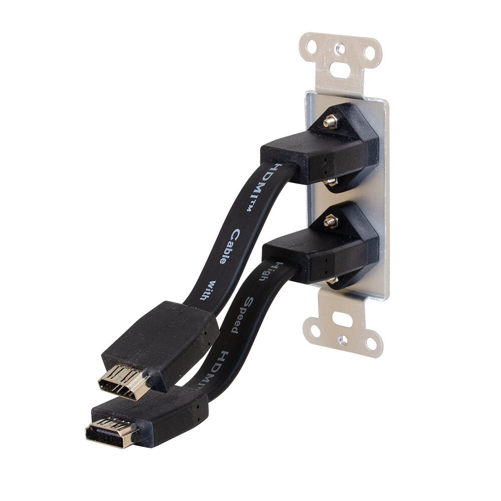 C2G Dual HDMI® Pass Through Decorative Wall Plate - Aluminum