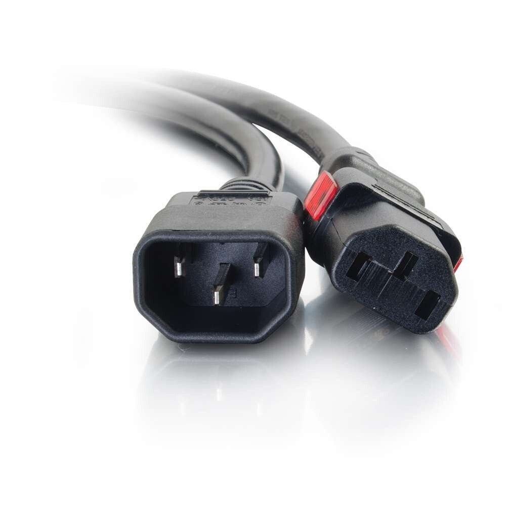 C2G 10ft (3m) Locking C14 to C13 10A 250V Power Cord - Black