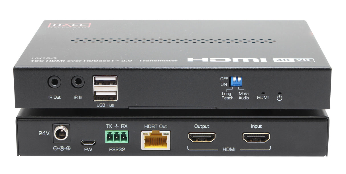 Hall Technologies UH18-S AV extender AV transmitter Black