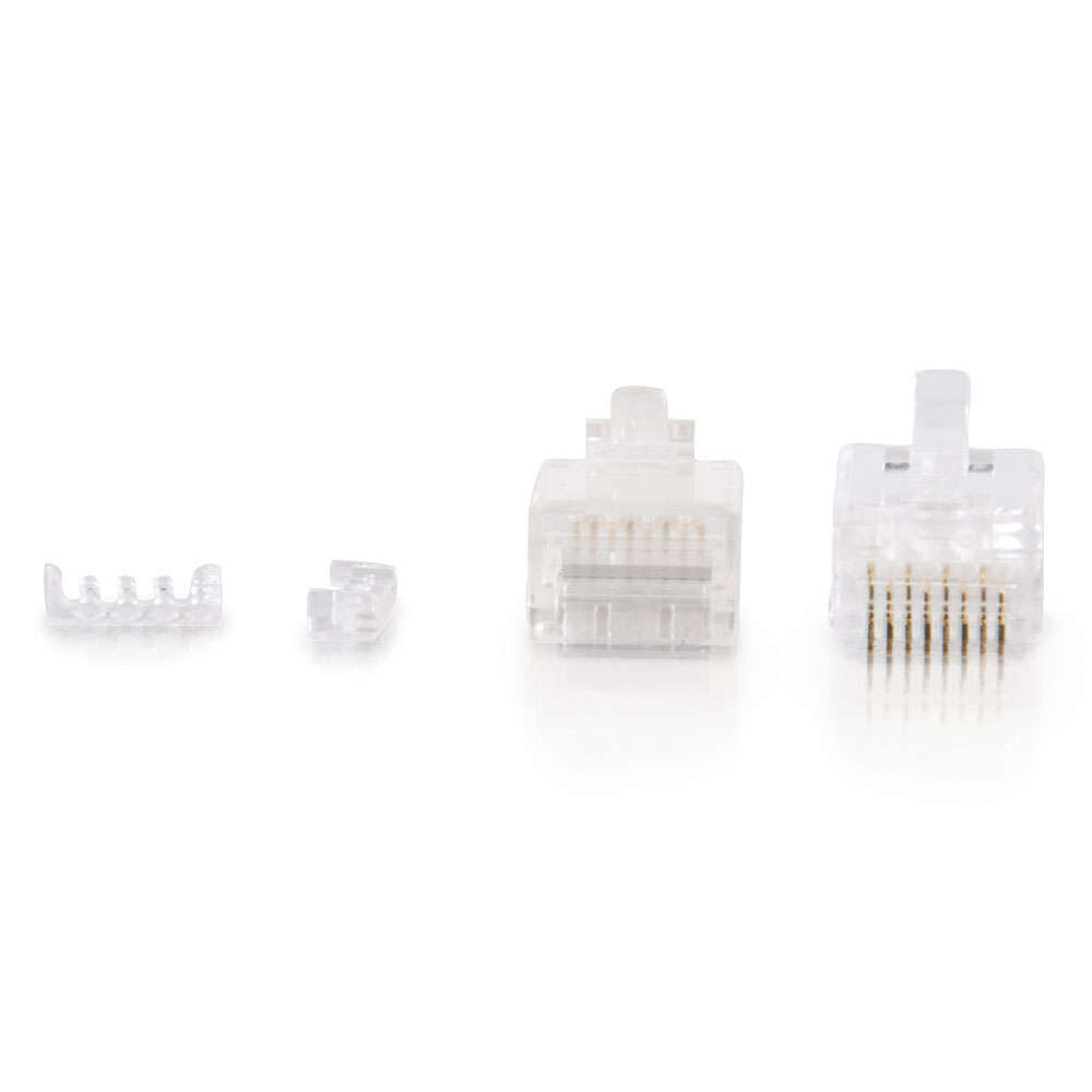 C2G RJ45 Cat5e Modular Plug (with Load Bar) for Round Solid/Stranded Cable Multipack - 10 Pack