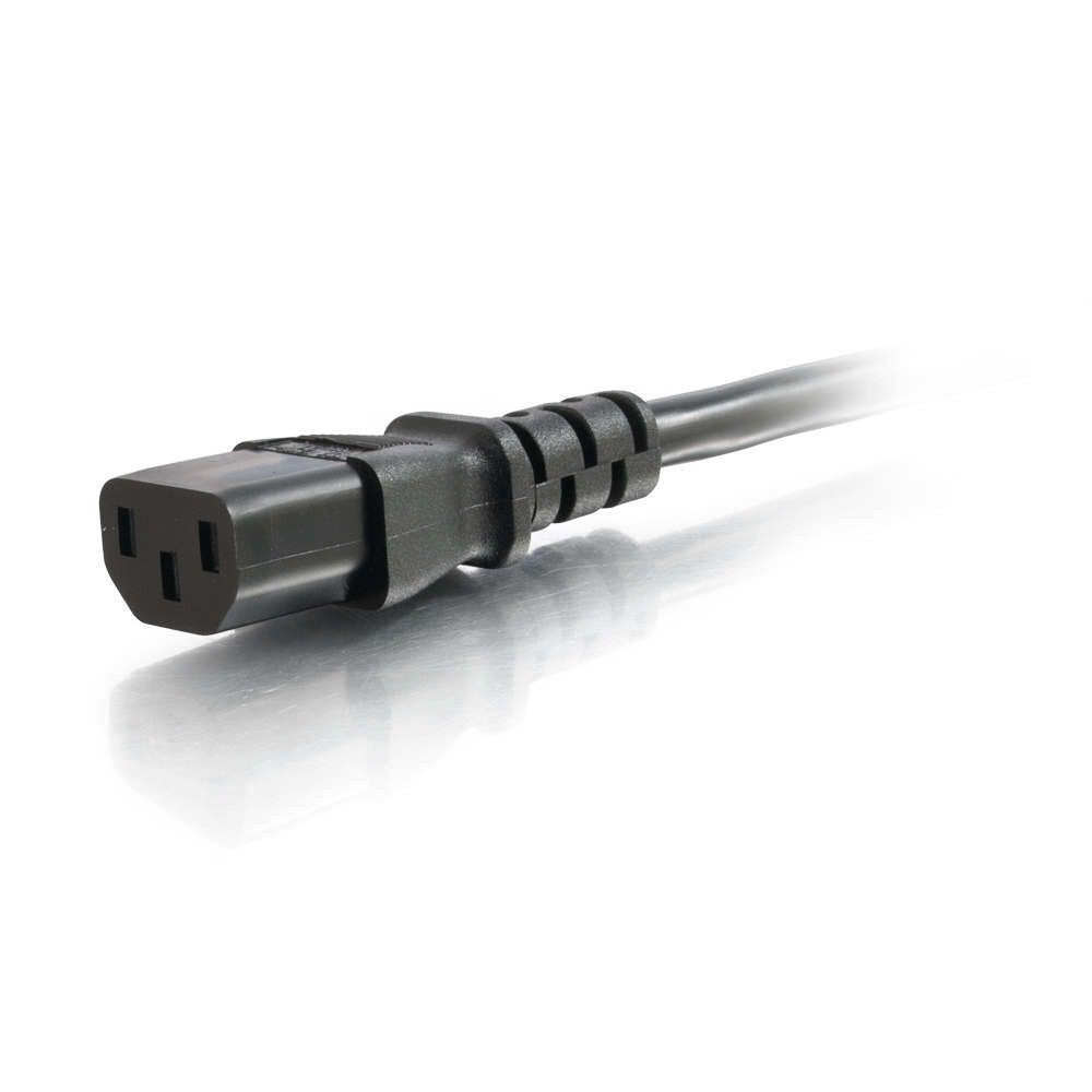 C2G 8ft (2.4m) 18 AWG Coiled Hospital Grade Power Cord (NEMA 5-15P to IEC320C13) - Black