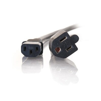 C2G 3ft 1-to-2 16 AWG Power Cord Splitter (NEMA 5-15P -> 1 NEMA 5-15R / 1 IEC320C13) Black 0.9 m