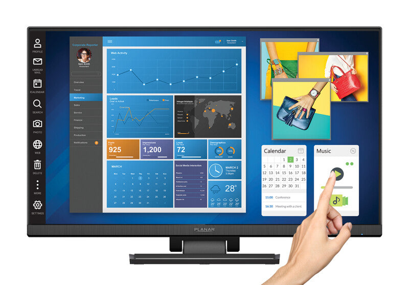 Planar Systems Helium PCT2435 computer monitor 61 cm (24") 1920 x 1080 pixels Full HD LCD Touchscreen Black