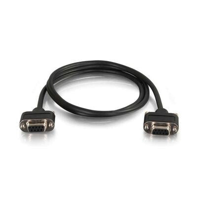 C2G 10ft Serial RS232 DB9 Null Modem Cable with Low Profile Connectors F/F - In-Wall CMG-Rated