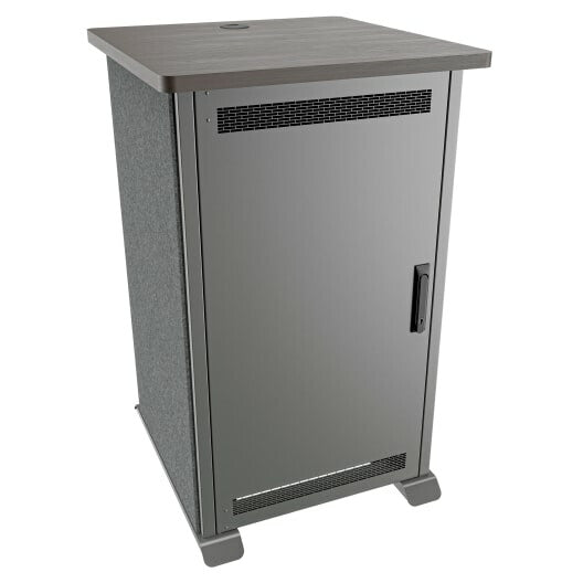 Middle Atlantic Products Forum Side Cart Rack, 20RU, 27" Deep, Wilsonart Asian Night, Graphite Powdercoat, Charcoal Gray Felt