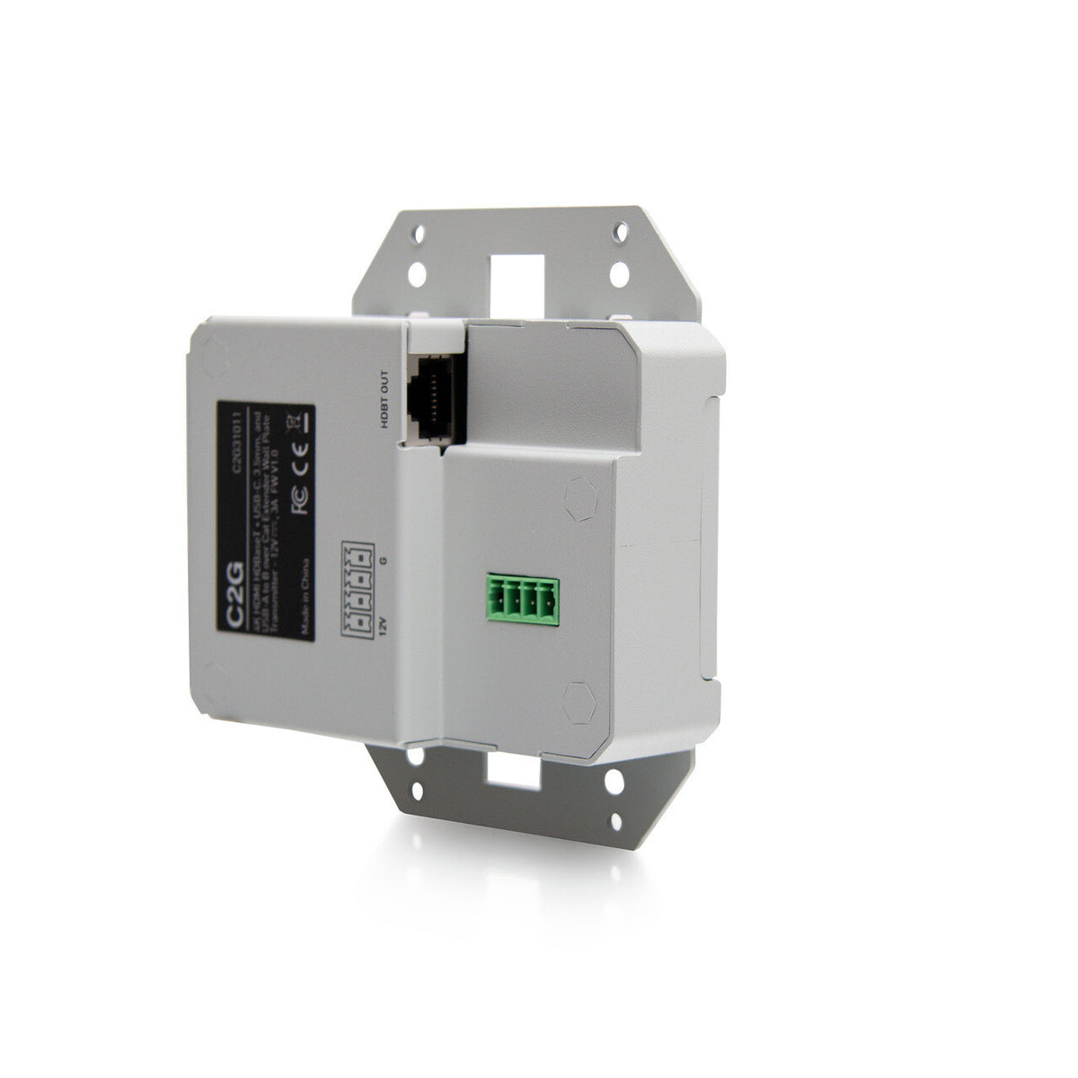 C2G HDMI® HDBaseT + USB-C®, 3.5mm, and USB-B to A over Cat Extender Wall Plate Transmitter to Box Receiver - 4K 60Hz