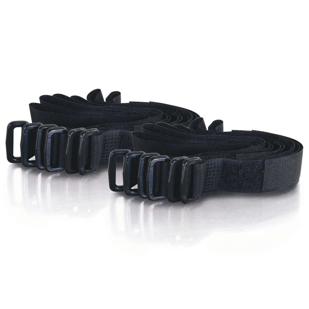 C2G 11in Hook / Loop Cable Management Straps - 12pk Black cable tie Nylon