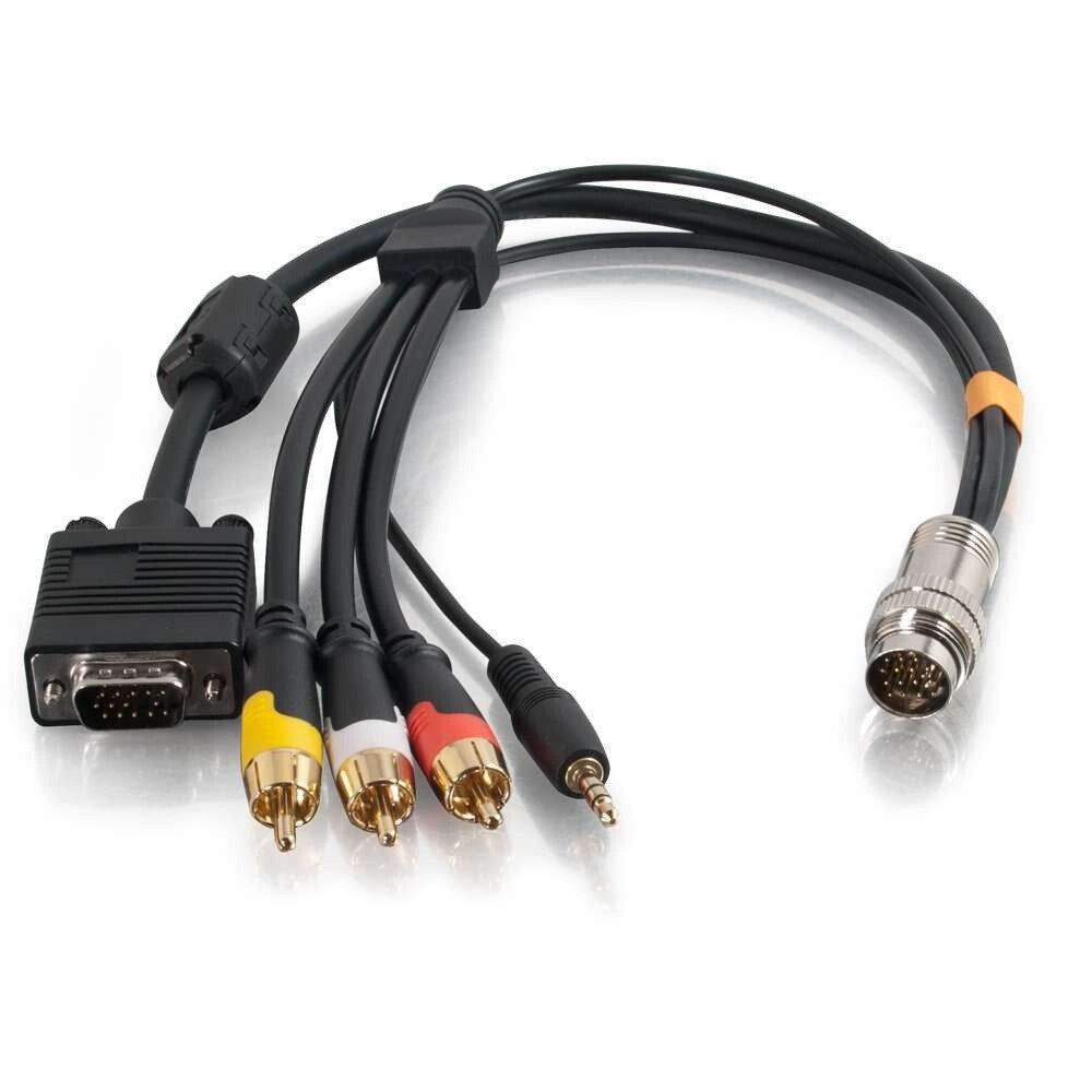 C2G 1.5ft (0.46m) RapidRun® VGA (HD15) + 3.5mm + Composite Video + Stereo Audio Flying Lead