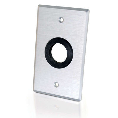 C2G Single Gang 1in Grommet Wall Plate Aluminium