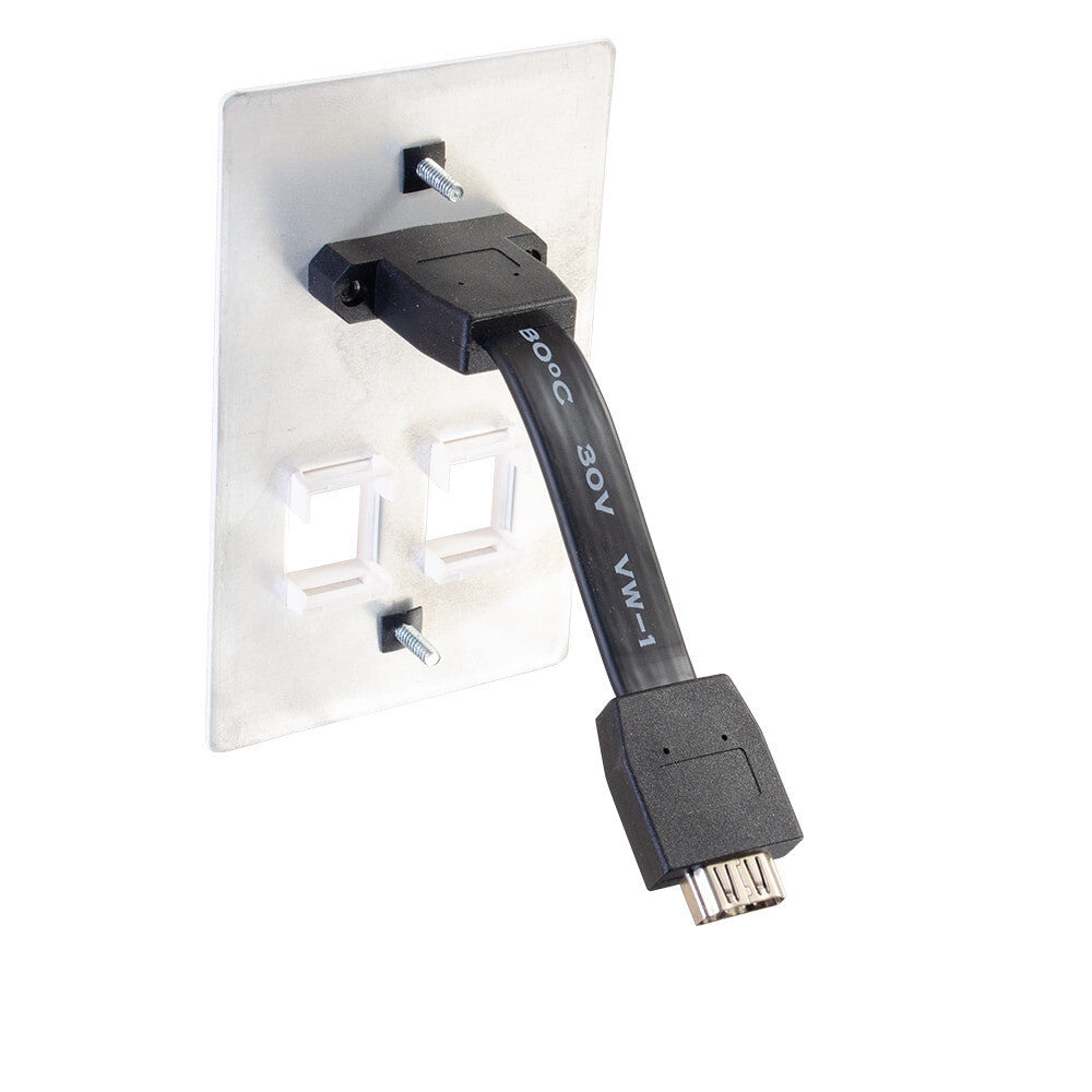 C2G HDMI® Pass Through Single Gang Wall Plate with Two Keystones - White