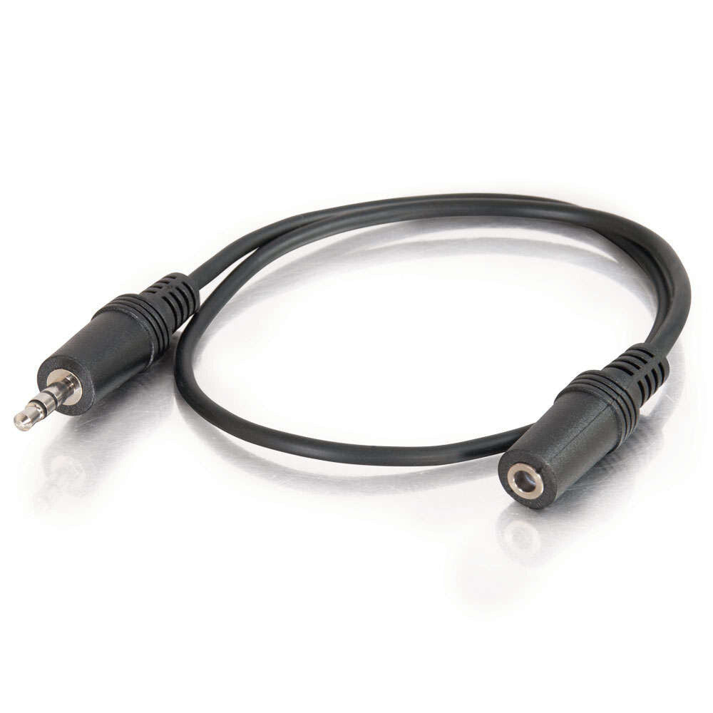 C2G 1.5ft (0.46m) 3.5mm M/F Stereo Audio Extension Cable