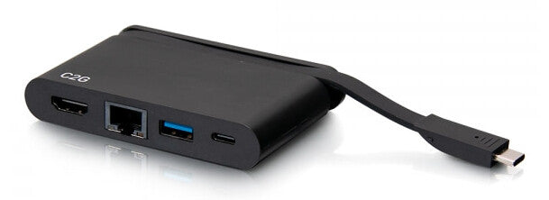 C2G USB-C 4-in-1 Compact Dock with HDMI, USB-A, Ethernet, and USB-C Power Delivery up to 100W - 4K 30Hz