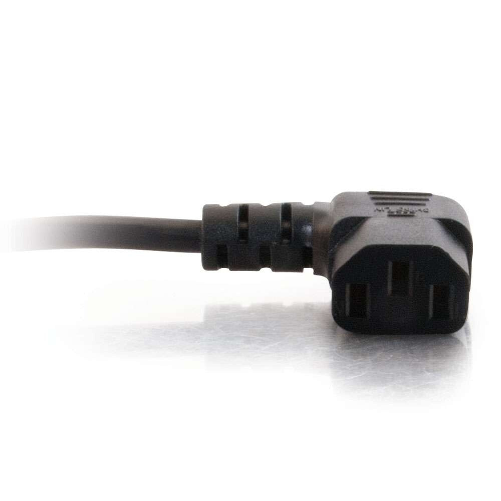C2G 6ft (1.8m) 18 AWG Universal Right Angle Power Cord (NEMA 5-15P to IEC320C13R)