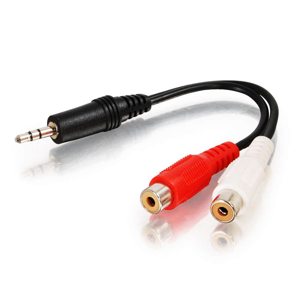 C2G 0.5ft (0.15m) Value SeriesTM One 3.5mm Stereo Male To Two RCA Stereo Female Y-Cable